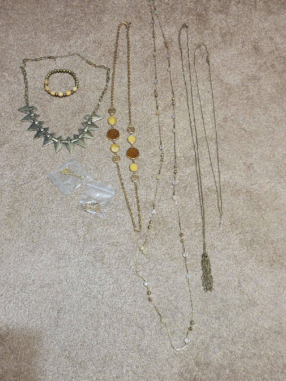 Assorted Women’s Gold-Tone and Yellow Fashion Necklace Set